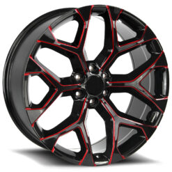 OE Creations PR176 Gloss Black Red Milled