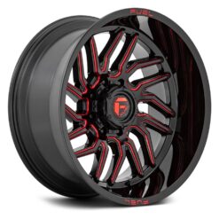 Fuel D808 HURRICANE GLOSS BLACK MILLED RED TINT
