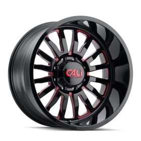 SUMMIT GLOSS BLACK/RED MILLED SPOKES