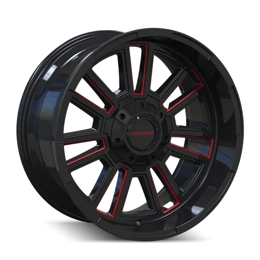 Mayhem Wheels APOLLO BLACK W/PRISM RED
