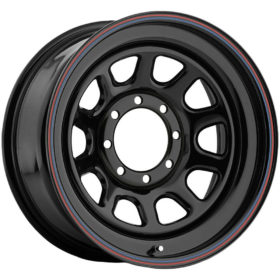 Pacer Wheels 342B DAYTONA BLACK WITH RED AND BLUE STRIPE