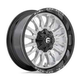 Fuel Wheels D798 ARC SILVER BRUSHED FACE WITH MILLED BLACK LIP