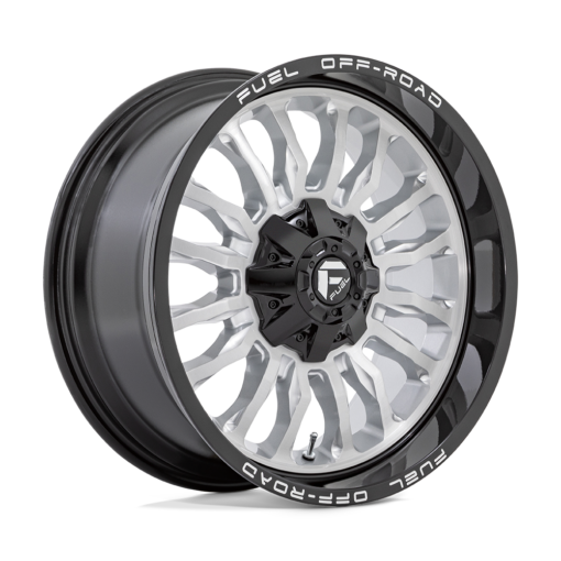 Fuel Wheels D798 ARC SILVER BRUSHED FACE WITH MILLED BLACK LIP