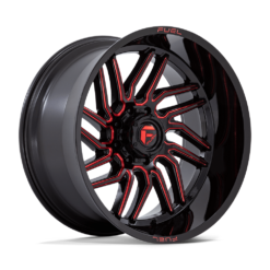 Fuel D808 HURRICANE GLOSS BLACK MILLED RED TINT