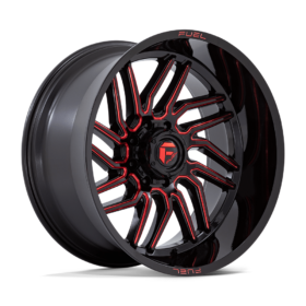 Fuel Wheels D808 HURRICANE GLOSS BLACK MILLED RED TINT