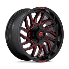 Fuel Wheels D808 HURRICANE GLOSS BLACK MILLED RED TINT