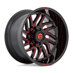 Fuel D808 HURRICANE GLOSS BLACK MILLED RED TINT