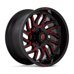 Fuel D808 HURRICANE GLOSS BLACK MILLED RED TINT