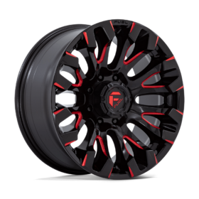Fuel Wheels D829 QUAKE GLOSS BLACK MILLED RED TINT