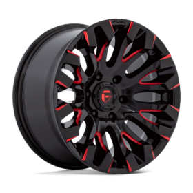 Fuel Wheels D829 QUAKE GLOSS BLACK MILLED RED TINT