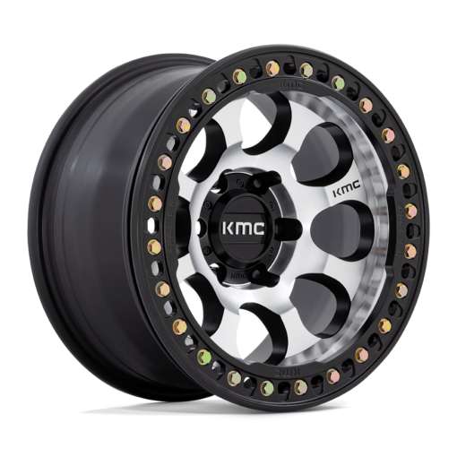 KMC Wheels KM237 RIOT BEADLOCK MACHINED FACE SATIN BLACK WINDOWS WITH SATIN BLACK RING