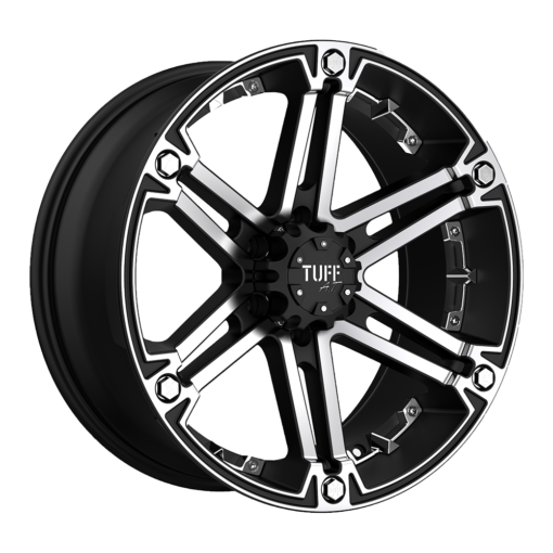 TUFF Wheels T01 FLAT BLACK W/ MACHINED FACE