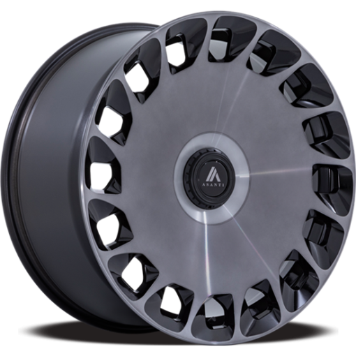 Asanti Black Wheels ABL-45 ARISTOCRAT GLOSS BLACK MACHINED FACE WITH DDT