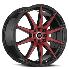 Spec-1 Wheels SP-51 GLOSS BLACK/RED MACHINED