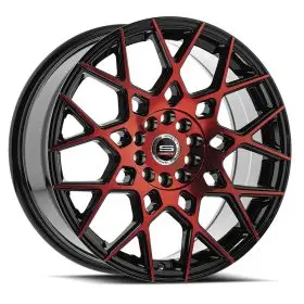 Spec-1 Wheels SP-52 GLOSS BLACK/RED MACHINED