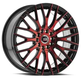 Spec-1 Wheels SP-55 GLOSS BLACK/RED MACHINED