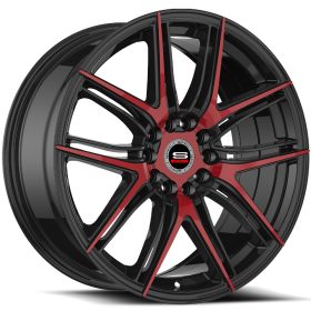 Spec-1 Wheels SP-56 GLOSS BLACK/RED MACHINED