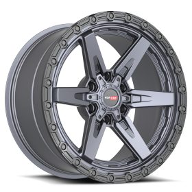 Vortek Wheels VRT-602 Matte Titanium With Black Bead Ring
