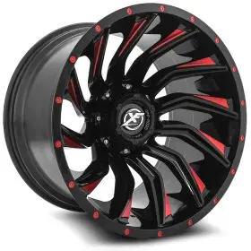 XF Off-Road Wheels XF-224 Gloss Black Red Milled