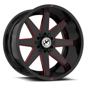XF Off-Road Wheels XF-236 Gloss Black Red Milled