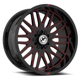 XF Off-Road Wheels XF-240 Gloss Black Red Milled