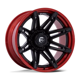 Fuel Wheels FC401 BRAWL MATTE BLACK WITH CANDY RED LIP