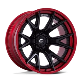 Fuel Wheels FC402 CATALYST MATTE BLACK WITH CANDY RED LIP