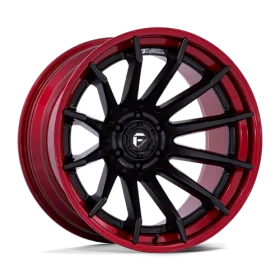 Fuel Wheels FC403 BURN MATTE BLACK WITH CANDY RED LIP