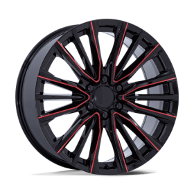 Performance Replicas Wheels PR223 Gloss Black Milled Red