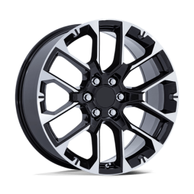 Performance Replicas Wheels PR224 GLOSS BLACK WITH MACHINED FACE