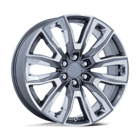 Performance Replicas Wheels PR225 GLOSS GUNMETAL MACHINED WITH CHROME ACCENTS
