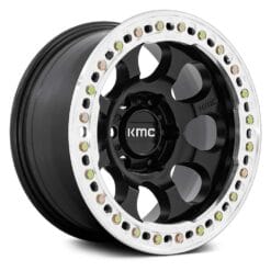 KMC KM238 VI BEADLOCK SATIN BLACK W/ MACHINED RING