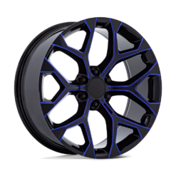 Performance Replicas PR176 GLOSS BLACK MACHINED W/ BLUE MILLING