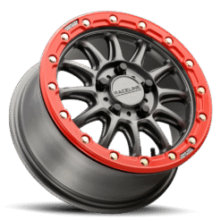 Raceline A14GR-ALPHA SATIN GUNMETAL W/RED RING