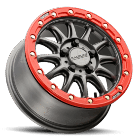 A14GR-ALPHA SATIN GUNMETAL W/RED RING