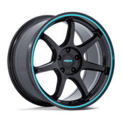Rotiform RC208 BPU GLOSS BLACK W/ TEAL STRIPE