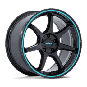 RC208 BPU GLOSS BLACK W/ TEAL STRIPE